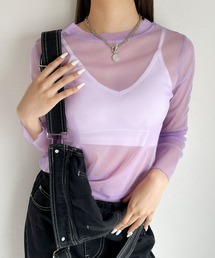 at12:03 | カラーシアー長袖トップス(Tシャツ/カットソー)