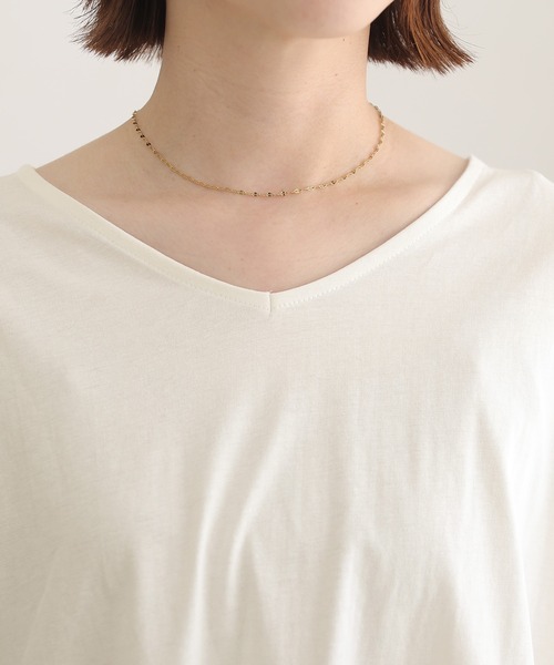 ElegChic（エレグシック）の「脇 タック Vネック 長袖 カットソー（Tシャツ/カットソー・レディース・ブラック/ライトベージュ/オフホワイト/カーキ・XL/5L/M）」の21枚目の写真