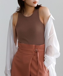 KOBE LETTUCE | カップ付きアメリカンスリーブリブトップス(タンクトップ)