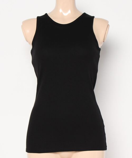 KOBE LETTUCE（コウベレタス）の「カップ付きアメリカンスリーブリブトップス（タンクトップ・レディース・ブラック/ブラウン/カーキ・FREE）」の6枚目の写真