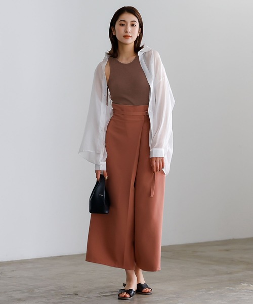 KOBE LETTUCE（コウベレタス）の「カップ付きアメリカンスリーブリブトップス（タンクトップ・レディース・ブラック/ブラウン/カーキ・FREE）」の5枚目の写真