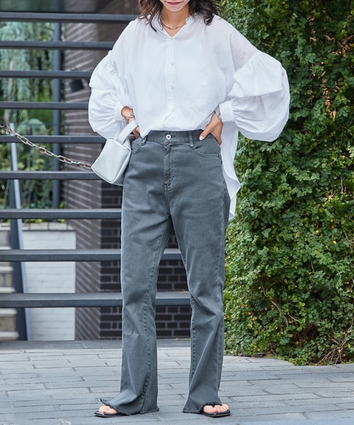 CIAOPANIC TYPY（チャオパニックティピー）の「▽サンドウォッシュボリュームスリーブカラーシャツ（シャツ/ブラウス・レディース・ホワイト/ブラック/グリーン/ピンク/イエロー・ONE SIZE）」の11枚目の写真