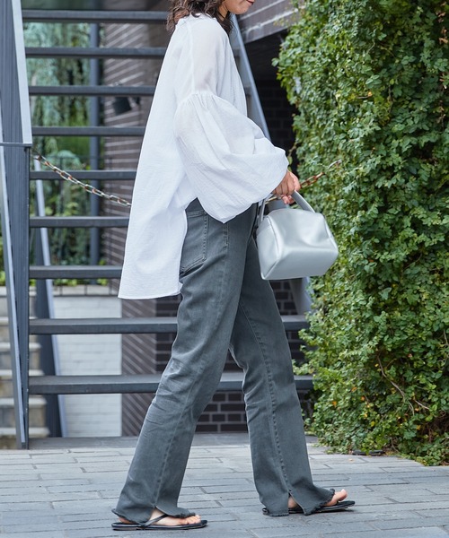 CIAOPANIC TYPY（チャオパニックティピー）の「▽サンドウォッシュボリュームスリーブカラーシャツ（シャツ/ブラウス・レディース・ホワイト/ブラック/グリーン/ピンク/イエロー・ONE SIZE）」の14枚目の写真