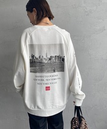 [MANHATTAN PORTAGE/マンハッタンポーテージ] 別注 バックフォトプリントクルーネックスウェット