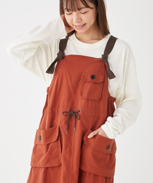 KRIFF MAYER Lady's Collection(クリフメイヤーレディースコレクション)の「HINOKOジャンスカ(ジャンパースカート・レディース・ブラック/ベージュ/レッド/オリーブ/ブルー・MEDIUM/LARGE)」の8枚目の写真