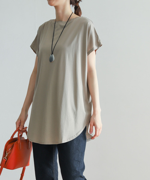 URBAN RESEARCH DOORS（アーバンリサーチドアーズ）の「コットンリヨセルチュニックプルオーバー（Tシャツ/カットソー・レディース・ベージュ/ネイビー/ブラウン系その他・MEDIUM）」の15枚目の写真