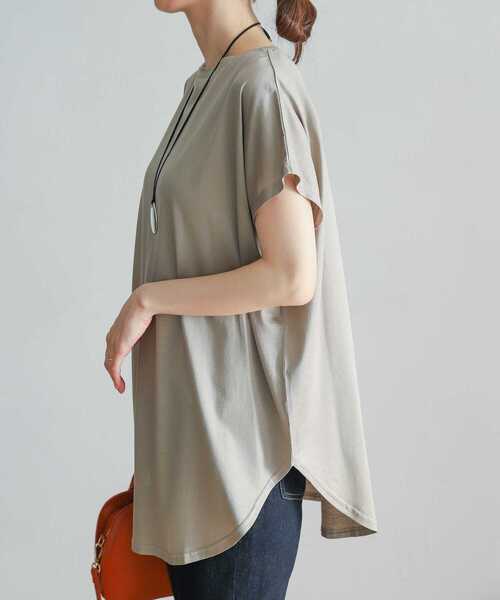 URBAN RESEARCH DOORS（アーバンリサーチドアーズ）の「コットンリヨセルチュニックプルオーバー（Tシャツ/カットソー・レディース・ベージュ/ネイビー/ブラウン系その他・MEDIUM）」の14枚目の写真