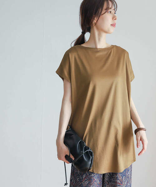 URBAN RESEARCH DOORS（アーバンリサーチドアーズ）の「コットンリヨセルチュニックプルオーバー（Tシャツ/カットソー・レディース・ベージュ/ネイビー/ブラウン系その他・MEDIUM）」の13枚目の写真