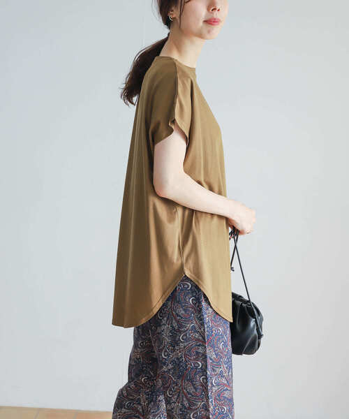 URBAN RESEARCH DOORS（アーバンリサーチドアーズ）の「コットンリヨセルチュニックプルオーバー（Tシャツ/カットソー・レディース・ベージュ/ネイビー/ブラウン系その他・MEDIUM）」の20枚目の写真