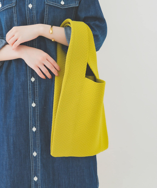 RODE SKO（ロデスコ）の「ショルダー付ニットトートバッグ（トートバッグ・レディース・グレー/グリーン/イエロー系その他/オレンジ/オレンジ系その他・ONE）」の4枚目の写真