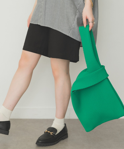 RODE SKO（ロデスコ）の「ショルダー付ニットトートバッグ（トートバッグ・レディース・グレー/グリーン/イエロー系その他/オレンジ/オレンジ系その他・ONE）」の3枚目の写真