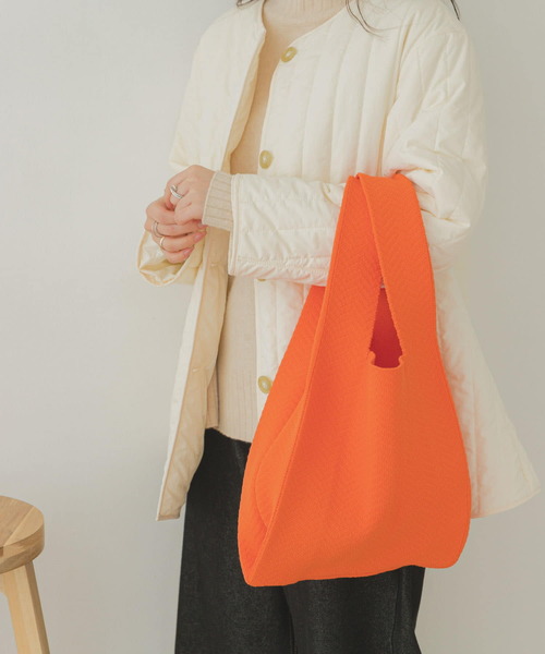 RODE SKO（ロデスコ）の「ショルダー付ニットトートバッグ（トートバッグ・レディース・グレー/グリーン/イエロー系その他/オレンジ/オレンジ系その他・ONE）」の6枚目の写真