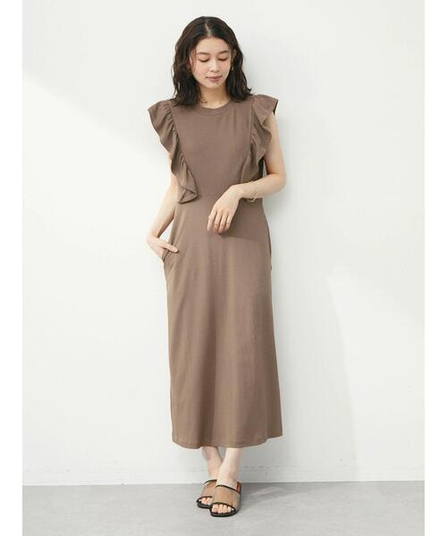 Sugar spoon（シュガースプーン）の「・SUGAR SPOON ラッフルワンピ（ワンピース・レディース・ブラック/モカ・FREE）」の3枚目の写真