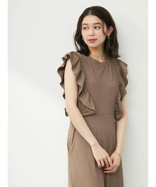 Sugar spoon（シュガースプーン）の「・SUGAR SPOON ラッフルワンピ（ワンピース・レディース・ブラック/モカ・FREE）」の7枚目の写真