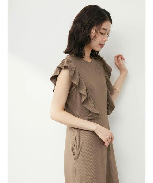 Sugar spoon（シュガースプーン）の「・SUGAR SPOON ラッフルワンピ（ワンピース・レディース・ブラック/モカ・FREE）」の8枚目の写真