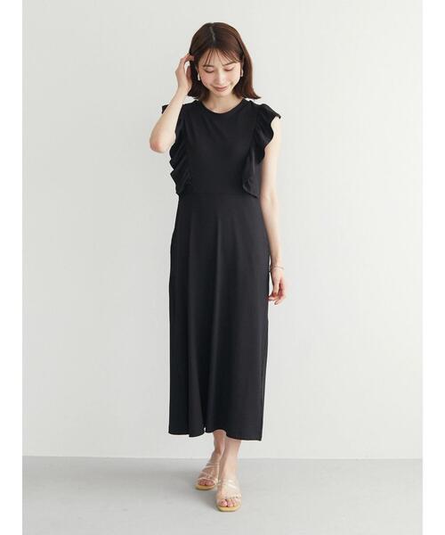 Sugar spoon（シュガースプーン）の「・SUGAR SPOON ラッフルワンピ（ワンピース・レディース・ブラック/モカ・FREE）」の15枚目の写真