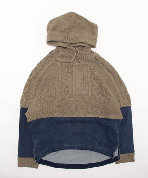KRIFF MAYER Lady's Collection（クリフメイヤーレディースコレクション）の「デニムドッキングニット（ニット/セーター・レディース・ワインレッド/ベージュ/チャコール/ネイビー・MEDIUM/LARGE）」の21枚目の写真