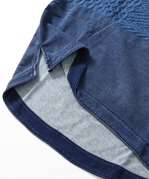 KRIFF MAYER Lady's Collection（クリフメイヤーレディースコレクション）の「デニムドッキングニット（ニット/セーター・レディース・ワインレッド/ベージュ/チャコール/ネイビー・MEDIUM/LARGE）」の13枚目の写真