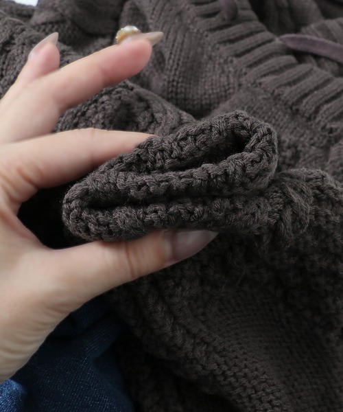 KRIFF MAYER Lady's Collection（クリフメイヤーレディースコレクション）の「デニムドッキングニット（ニット/セーター・レディース・ワインレッド/ベージュ/チャコール/ネイビー・MEDIUM/LARGE）」の17枚目の写真