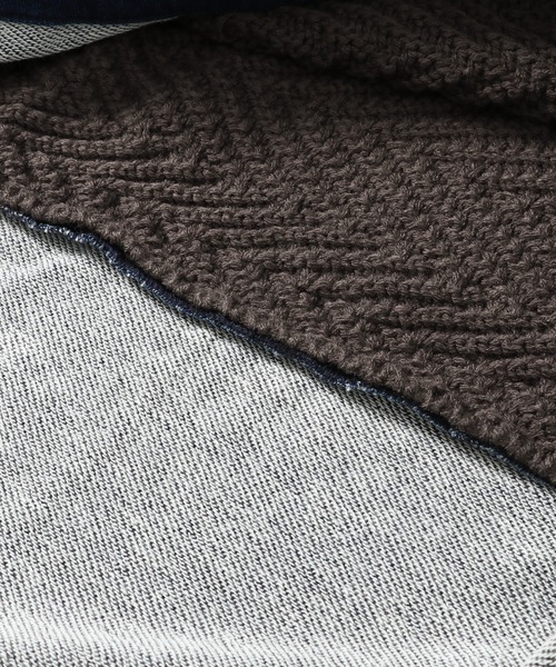 KRIFF MAYER Lady's Collection（クリフメイヤーレディースコレクション）の「デニムドッキングニット（ニット/セーター・レディース・ワインレッド/ベージュ/チャコール/ネイビー・MEDIUM/LARGE）」の18枚目の写真