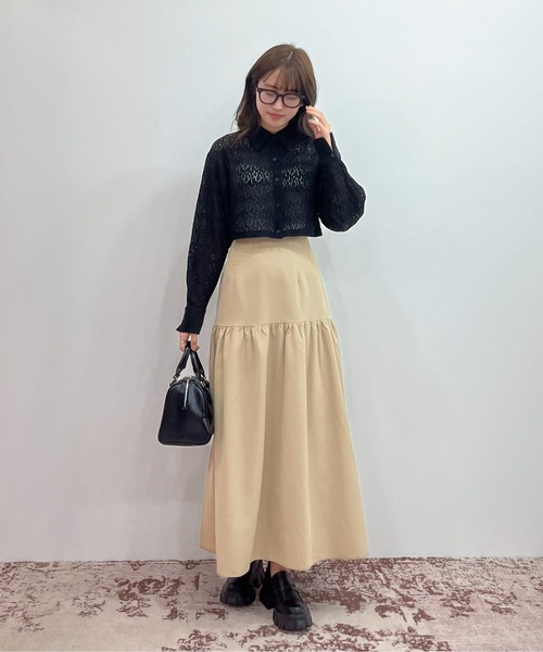 EPIMI E'PIMMY（エピミエピミー）の「タイプライターギャザースカート（スカート・レディース・ブラック/ベージュ/オフホワイト/ピンク・MEDIUM）」の10枚目の写真