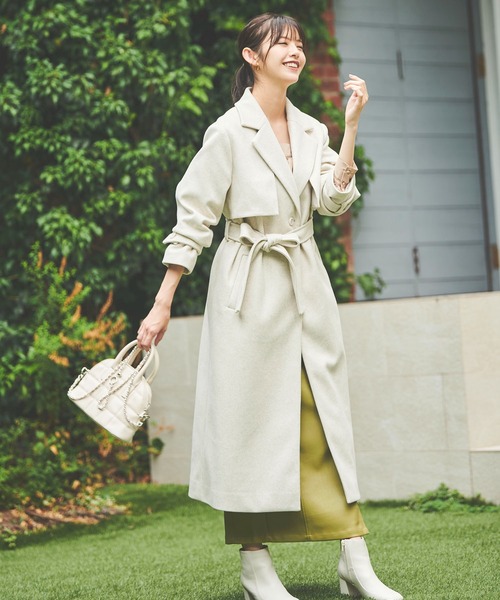 FREE'S MART（フリーズマート）の「【Sシリーズ対応】◆ヨーク切り替えチェスターコート（チェスターコート・レディース・ベージュ系その他/パープル/ベージュ・X-SMALL/MEDIUM/SMALL）」の4枚目の写真