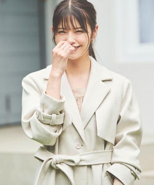 FREE'S MART（フリーズマート）の「【Sシリーズ対応】◆ヨーク切り替えチェスターコート（チェスターコート・レディース・ベージュ系その他/パープル/ベージュ・X-SMALL/MEDIUM/SMALL）」の6枚目の写真