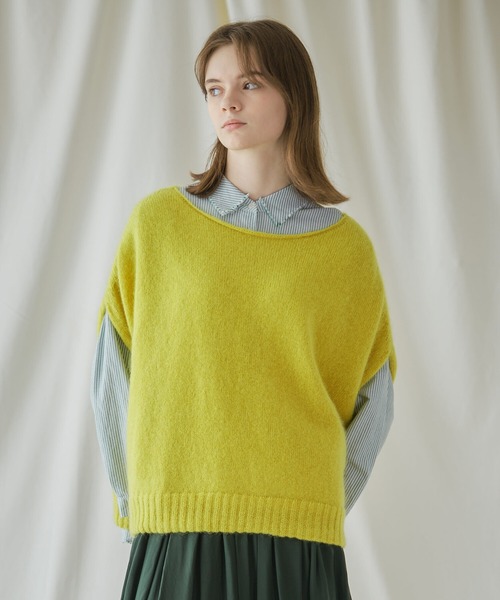 GALLEGO DESPORTES（ギャレゴデスポート）の「GALLEGO DESPORTES | ウールナイロン ニットベスト WOMEN（ベスト・レディース・イエロー/クリーム・ONE SIZE）」の5枚目の写真