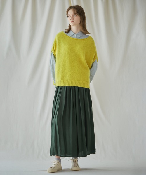 GALLEGO DESPORTES（ギャレゴデスポート）の「GALLEGO DESPORTES | ウールナイロン ニットベスト WOMEN（ベスト・レディース・イエロー/クリーム・ONE SIZE）」の6枚目の写真