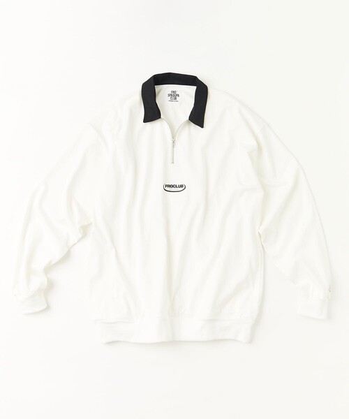 PGG ハーフジップ シャツ ブラック/ホワイト FREAK'S STORE（フリークスストア）の「FROCLUB/フロクラブ