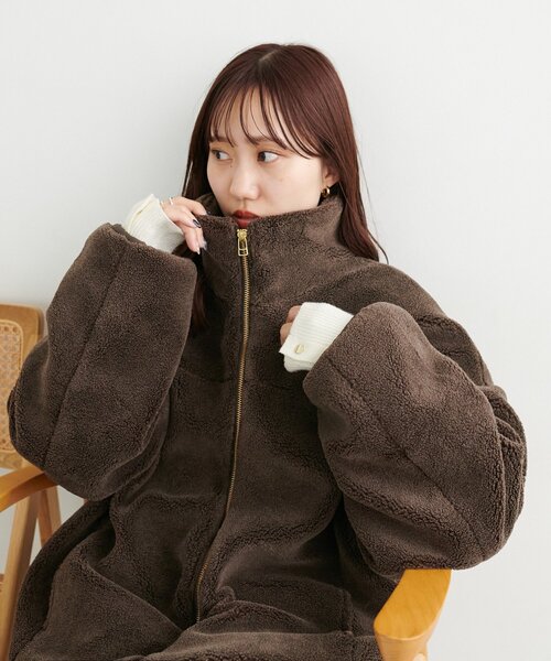 新色追加!/リバイバル】キレイメボアスタンドブルゾン（ブルゾン