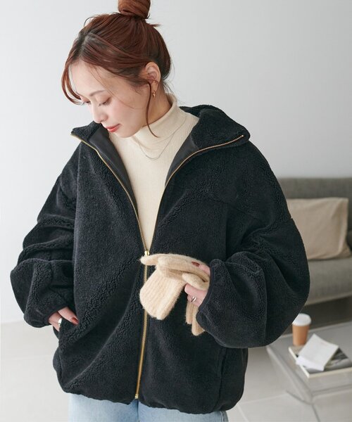 新色追加!/リバイバル】キレイメボアスタンドブルゾン（ブルゾン