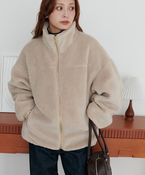 新色追加!/リバイバル】キレイメボアスタンドブルゾン（ブルゾン