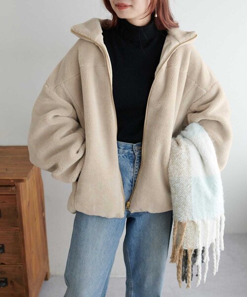 新色追加!/リバイバル】キレイメボアスタンドブルゾン（ブルゾン