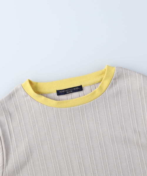 HONEYSUCKLE ROSE（ハニーサックルローズ）の「【HONEYSUCKLE ROSE】リブ配色ロンＴ（Tシャツ/カットソー・レディース・ホワイト/ブラック/グレー・M/L）」の8枚目の写真