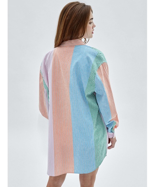 Guess（ゲス）の「GUESS Originals Multi Stripe Shirt（シャツ/ブラウス・レディース・マルチ・MEDIUM/X-SMALL/SMALL）」の3枚目の写真