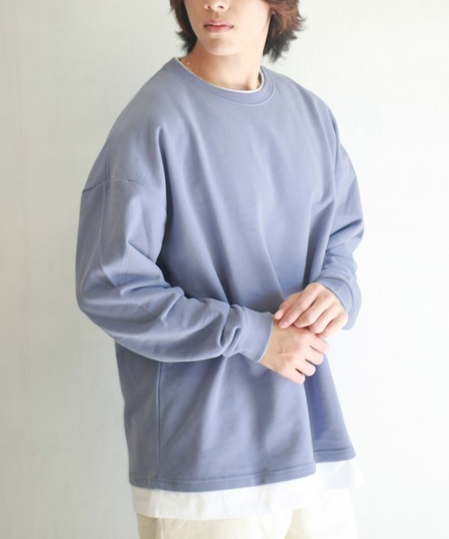 WESTSEA(ウエストシー)の「スウェードタッチ フェイクレイヤード スウェットシャツ(スウェット・メンズ・グリーン/ダークブルー/ブラウン/ブラック・L/M)」の17枚目の写真