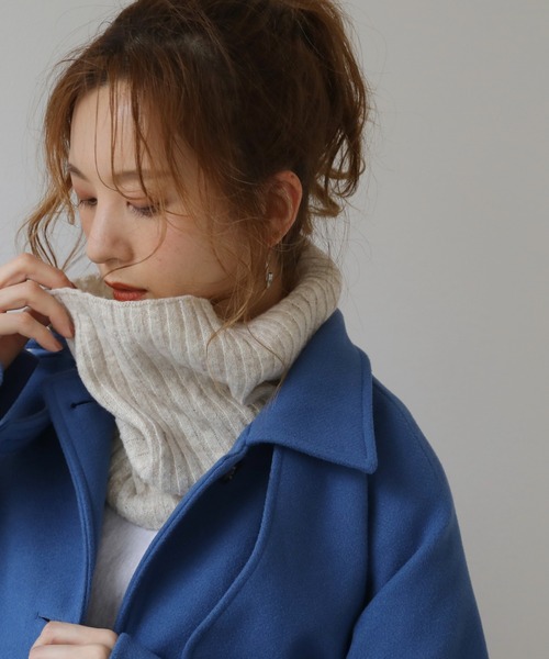 frames RAY CASSIN（フレームスレイカズン）の「WEB限定 リブネックウォーマー アームウォーマー別売り（ネックウォーマー/スヌード・レディース・ターコイズブルー/オートミール/キャメル/スミクロ/イエロー×グリーン/ブラック系・FREE）」の4枚目の写真