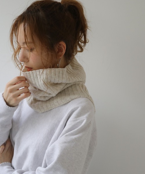 frames RAY CASSIN（フレームスレイカズン）の「WEB限定 リブネックウォーマー アームウォーマー別売り（ネックウォーマー/スヌード・レディース・ターコイズブルー/オートミール/キャメル/スミクロ/イエロー×グリーン/ブラック系・FREE）」の14枚目の写真