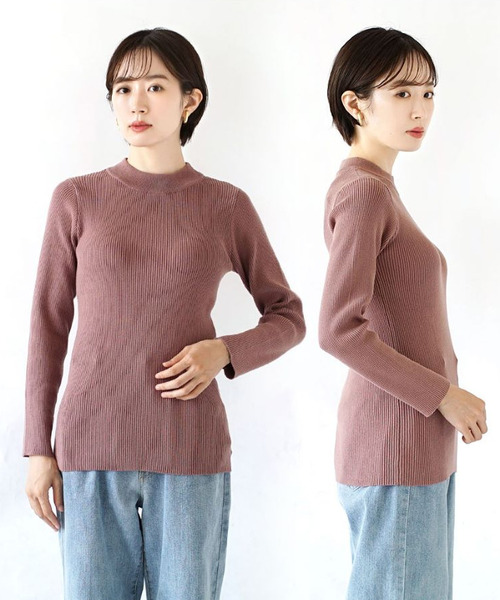 zootie（ズーティー）の「コットンリブニット［ハイネック］（ニット/セーター・レディース・アイボリー/ミント/モカ/杢グレー/チャコール/グレー/キャメル/ブラック・M/L）」の20枚目の写真