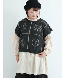 Samansa Mos2 | ウール混モチーフ刺繍ベスト(ベスト)