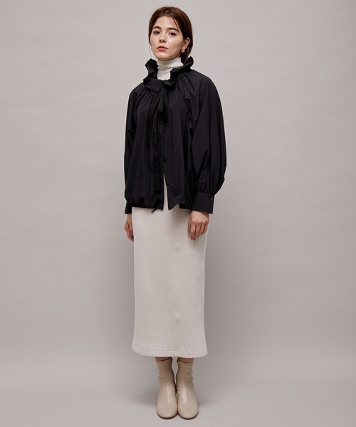 ROPE'（ロペ）の「ウールシルクリブタートルネックニットソー（ニット/セーター・レディース・ブラック/チャコールグレー/キナリ/ネイビー/レッド・M）」の7枚目の写真