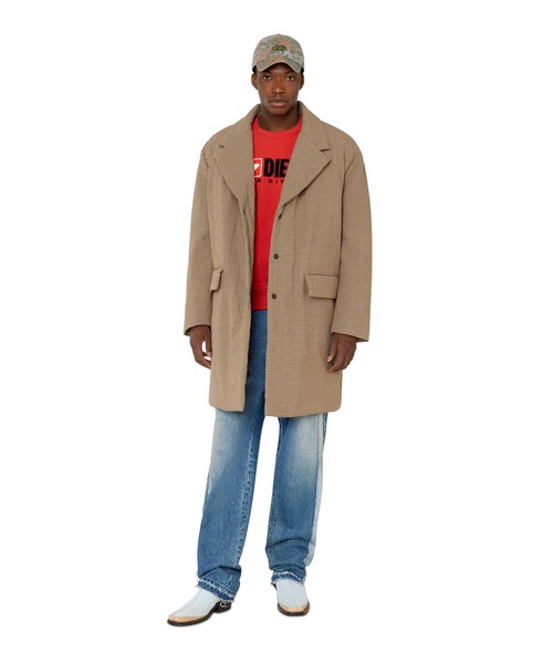 DIESEL（ディーゼル）の「メンズ コート シアサッカー ウール（チェスターコート・メンズ・ベージュ・X-LARGE/X-SMALL/MEDIUM/LARGE/SMALL/XX-LARGE）」の7枚目の写真