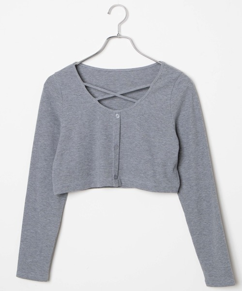 WEGO(ウィゴー)の「WEGO/フロントクロスショートリブロンT(Tシャツ/カットソー・レディース・ブラック/グレー・FREE)」の13枚目の写真