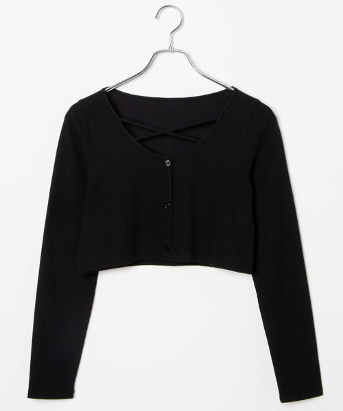 WEGO(ウィゴー)の「WEGO/フロントクロスショートリブロンT(Tシャツ/カットソー・レディース・ブラック/グレー・FREE)」の14枚目の写真