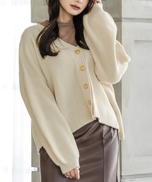 Julia Boutique | ボリュームスリーブニットカーディガン/22652(カーディガン/ボレロ)