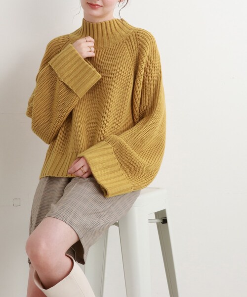 Cutie Blonde(キューティーブロンド)の「◆ざっくりニットプルオーバー(ニット/セーター・レディース・ライトグレー/サンドベージュ/イエロー/ブラック・00)」の4枚目の写真