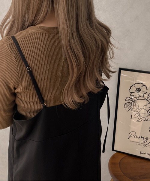 apres jour clair(アプレジュールクレア)の「【apres jour clair】クルーネックリブニット【ZOZOTOWN限定アイテム】(ニット/セーター・レディース・アイボリー/ブラウン系その他/ネイビー・X-LARGE/フリー)」の11枚目の写真