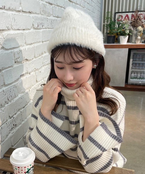 フェザーニット帽（ニットキャップ/ビーニー）｜one after another