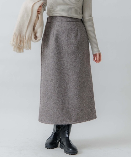 flower（フラワー）の「ダスティーチェックスカート（スカート・レディース・ホワイト/ブラウン・FREE）」の9枚目の写真